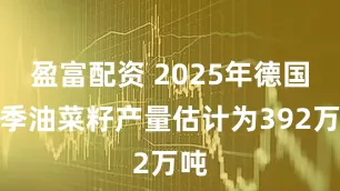 盈富配资 2025年德国冬季油菜籽产量估计为392万吨